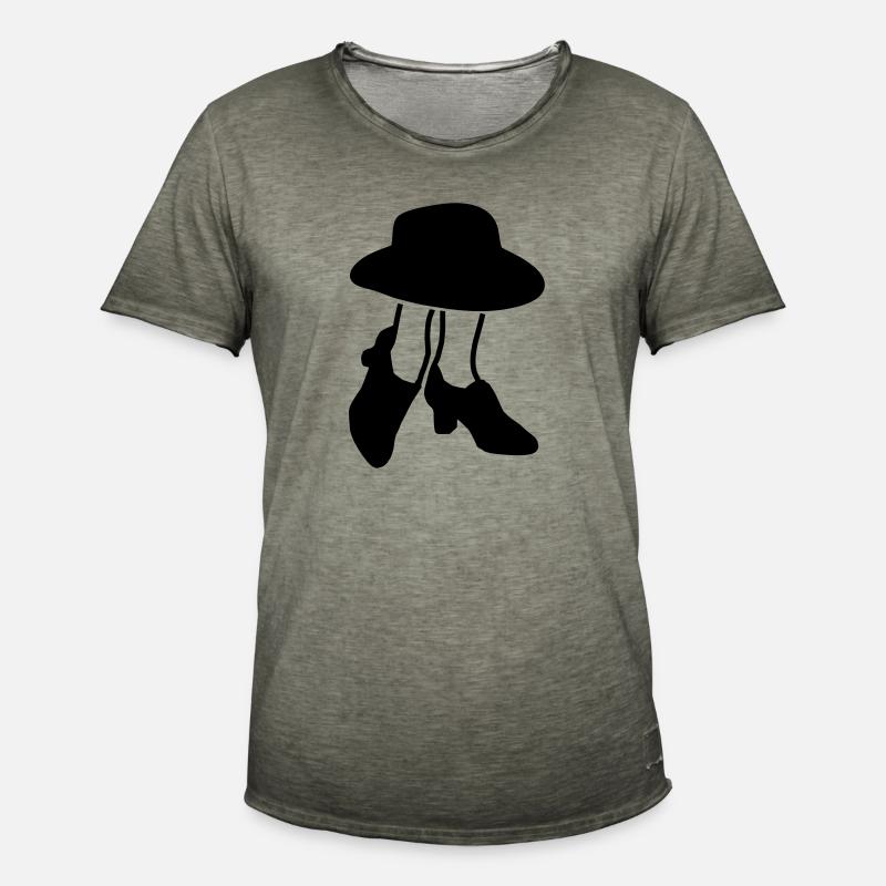 schuhmithut4 - Männer Vintage T-Shirt - Vintage Khaki