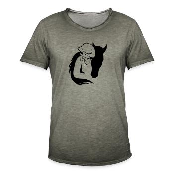 Cheval occidental - T-shirt vintage Homme - vintage kaki - Devant - Jose (178cm)