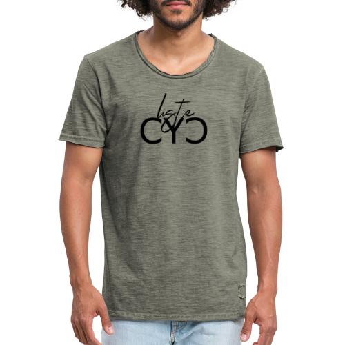 Motif texte CYC liste - cycliste - T-shirt vintage Homme