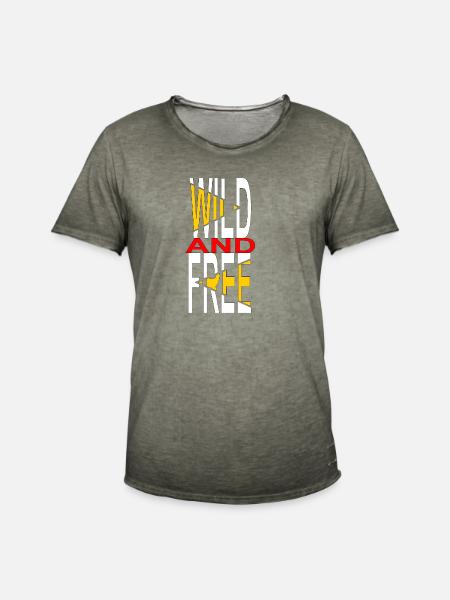 wild and free 1 - Männer Vintage T-Shirt - Vintage Khaki