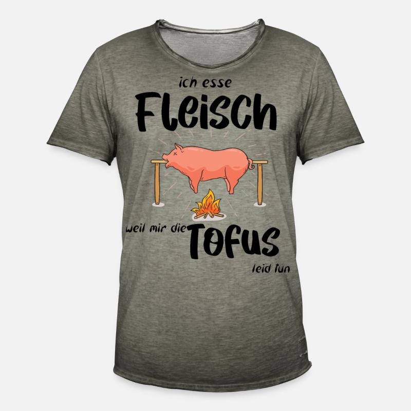 ich esse Fleisch - Männer Vintage T-Shirt - Vintage Khaki