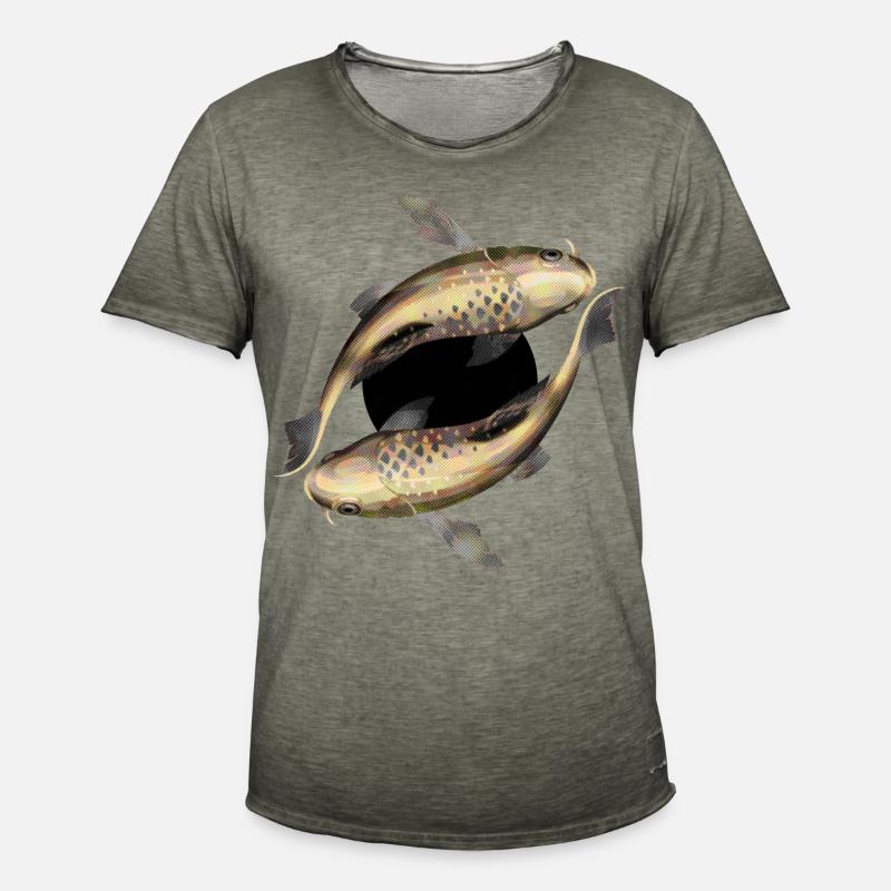 fische stenzeichen - Männer Vintage T-Shirt - Vintage Khaki