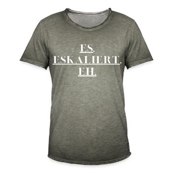 Eskalieren - Männer Vintage T-Shirt - Vintage Khaki - Vorne - Jose (178cm)