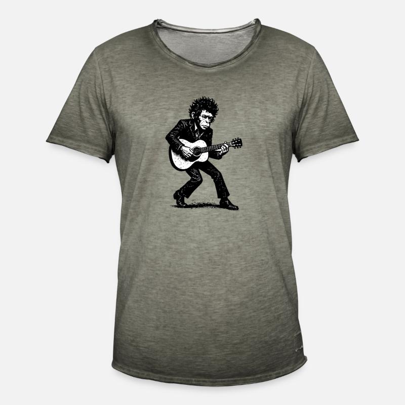 Singer Songwriter | The Monkey Dancer - Men's Vintage T-Shirt - vintage khaki