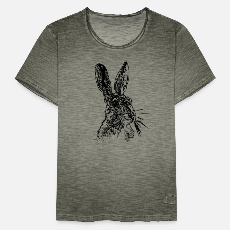 Hare or Hare Line Drawing Men's Vintage T-Shirt