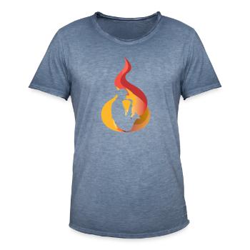 Wind Instrument Saxophone Saxophonist - Men's Vintage T-Shirt - vintage denim - Front - Jose (178cm)