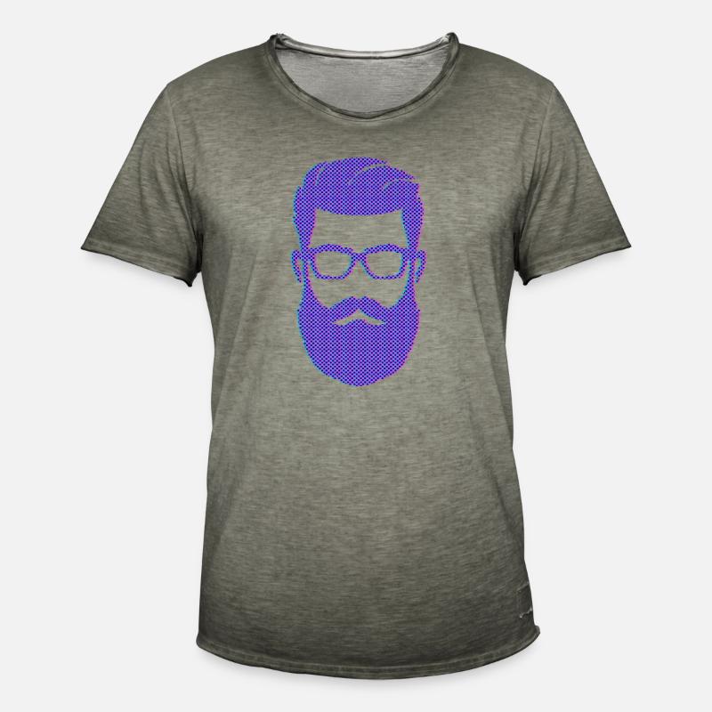 Bartträger Männlichkeit Schnurrbart Bart - Männer Vintage T-Shirt - Vintage Khaki