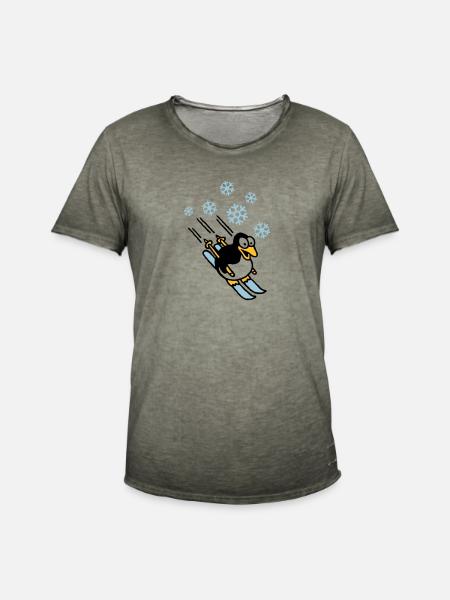 pinguin_ski_022011_h_3c - Männer Vintage T-Shirt - Vintage Khaki