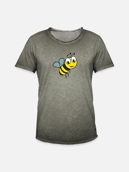 Biene,wilde Biene,Comic - Männer Vintage T-Shirt - Vintage Khaki