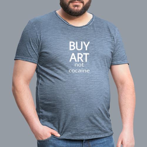 BUY ART NOT COCAINE (blanco) - Camiseta vintage hombre