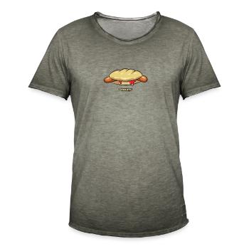 Saussage - hot dog ketchup - T-shirt vintage Homme - vintage kaki - Devant - Jose (178cm)