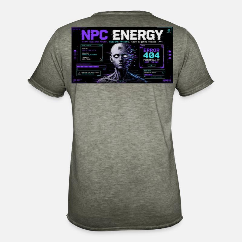 NPC ENERGY ERROR 404 - Männer Vintage T-Shirt - Vintage Khaki