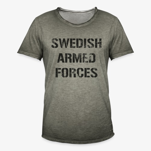 SWEDISH ARMED FORCES Rugged + SWE Flag - Vintage-T-shirt herr