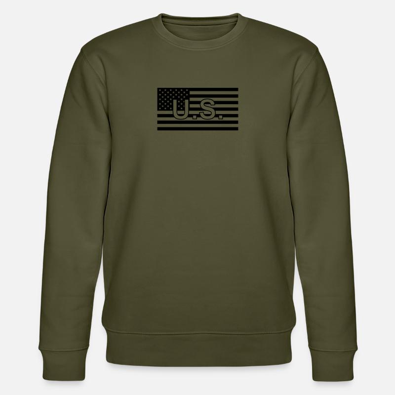 U.S./USA Tactical Flag - Stanley/Stella CHANGER Unisex Organic Sweatshirt - khaki