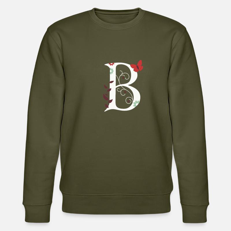 Lettre B Monogramme Rétro - Sweat bio CHANGER Stanley/Stella Unisexe - kaki
