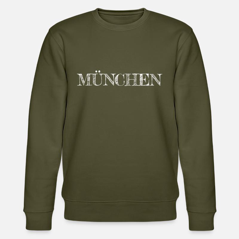 Lettrage Munich blanc - Sweat bio CHANGER Stanley/Stella Unisexe - kaki