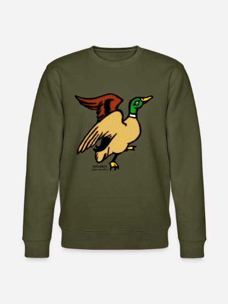 Wildente Anas Boschas wild Ente Erpel illustration - Stanley/Stella Unisex Bio-Sweatshirt CHANGER - Khaki
