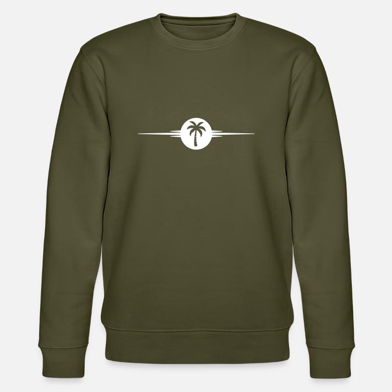 Palm tree line icon - Stanley/Stella CHANGER Unisex Organic Sweatshirt - khaki