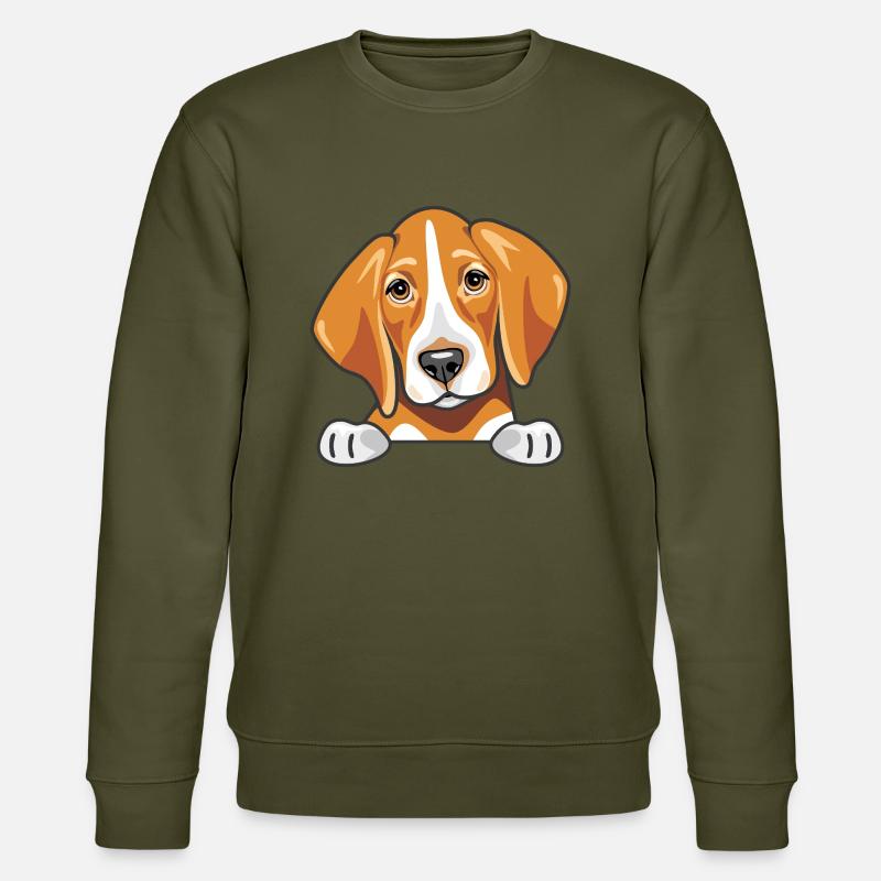 Spähender süßer trauriger Foxhound - Stanley/Stella Unisex Bio-Sweatshirt CHANGER  - Khaki