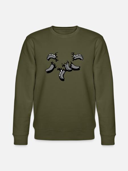 Tentakel, Octopus, Monster, Verscheurd Shirt, Alien - Stanley/Stella Uniseks bio-sweatshirt CHANGER - kaki