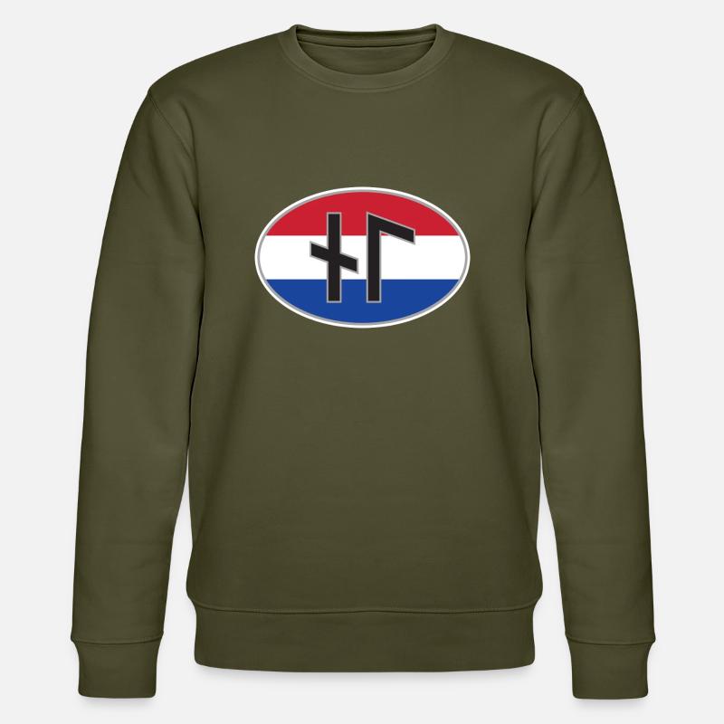 NL (Nederland) Runen-Ländercode-Aufkleber - Stanley/Stella Unisex Bio-Sweatshirt CHANGER  - Khaki