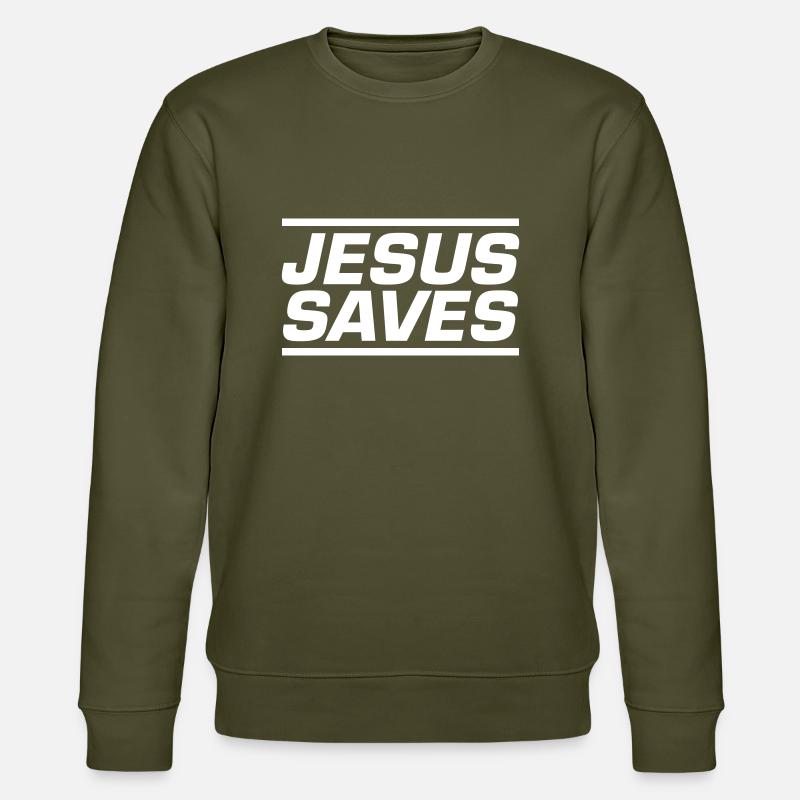 Jesus Rettet Bibelvers - Stanley/Stella Unisex Bio-Sweatshirt CHANGER  - Khaki