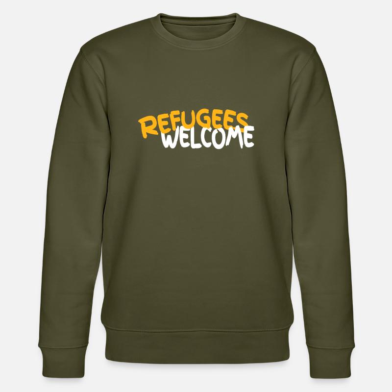 Flüchtlinge willkommen - Stanley/Stella Unisex Bio-Sweatshirt CHANGER  - Khaki