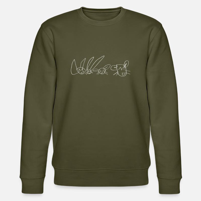 Glückliche Tiere (weiß) - Stanley/Stella Unisex Bio-Sweatshirt CHANGER  - Khaki