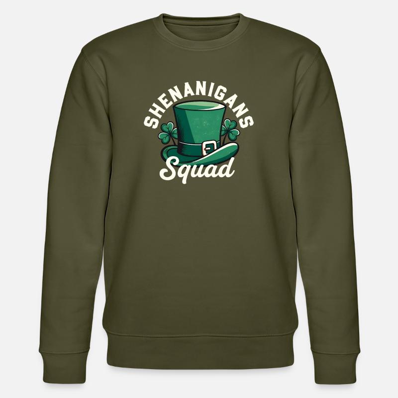 Shenanigans Squad Leprechaun-Hut - Stanley/Stella Unisex Bio-Sweatshirt CHANGER  - Khaki