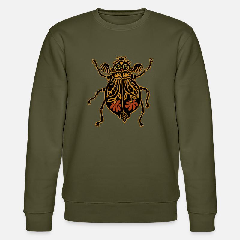 bunter Blumenkäfer - Stanley/Stella Unisex Bio-Sweatshirt CHANGER  - Khaki