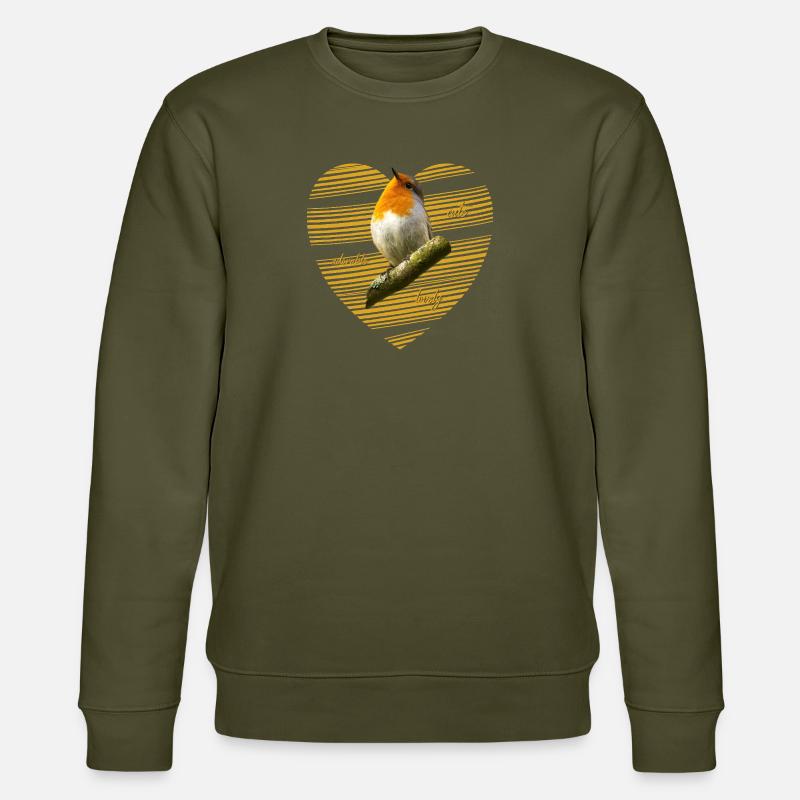 Rouge-gorge Erithacus rubecula - Sweat bio CHANGER Stanley/Stella Unisexe - kaki