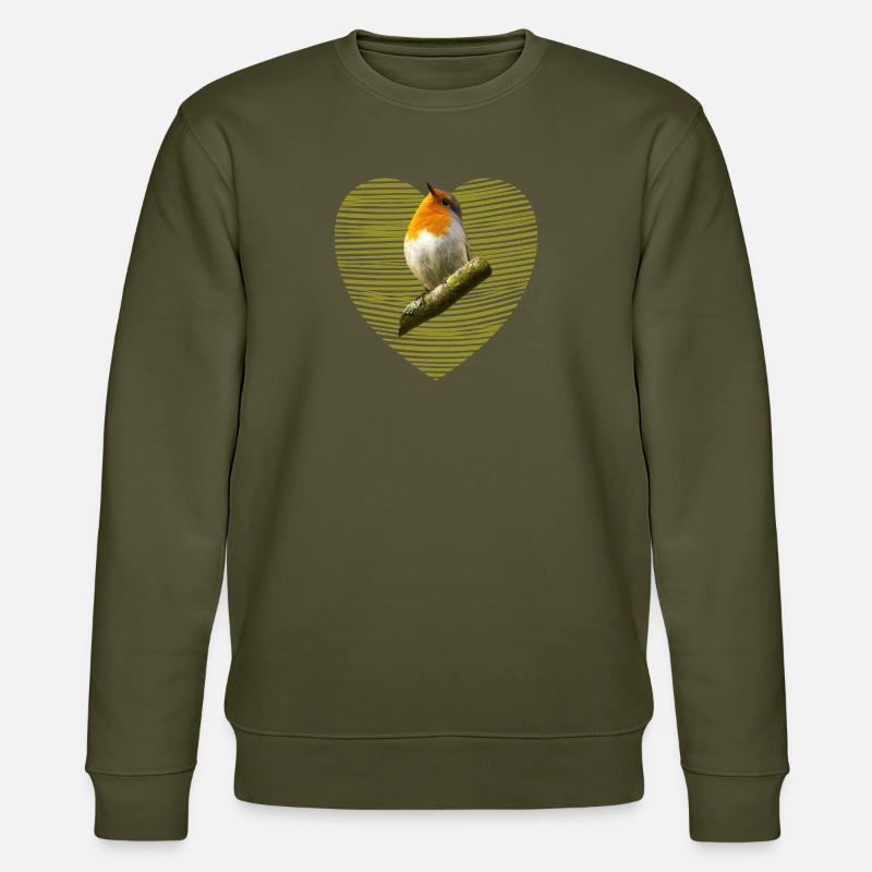 Rotkehlchen Vogel - Stanley/Stella Unisex Bio-Sweatshirt CHANGER  - Khaki