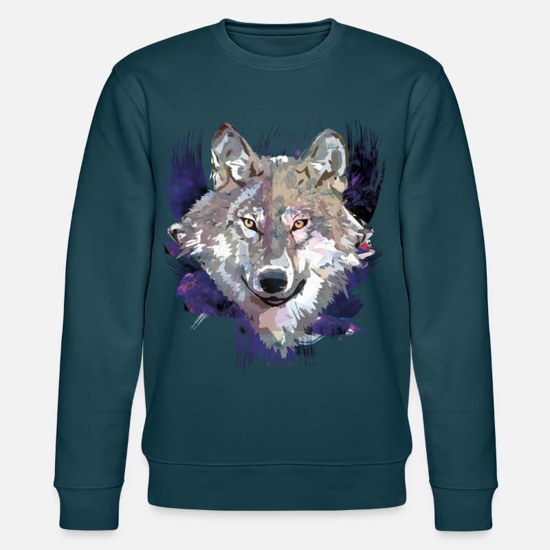 Wolf | Tier | Grauer Wolf - Stanley/Stella Unisex Bio-Sweatshirt CHANGER  - Dunkles Petrol