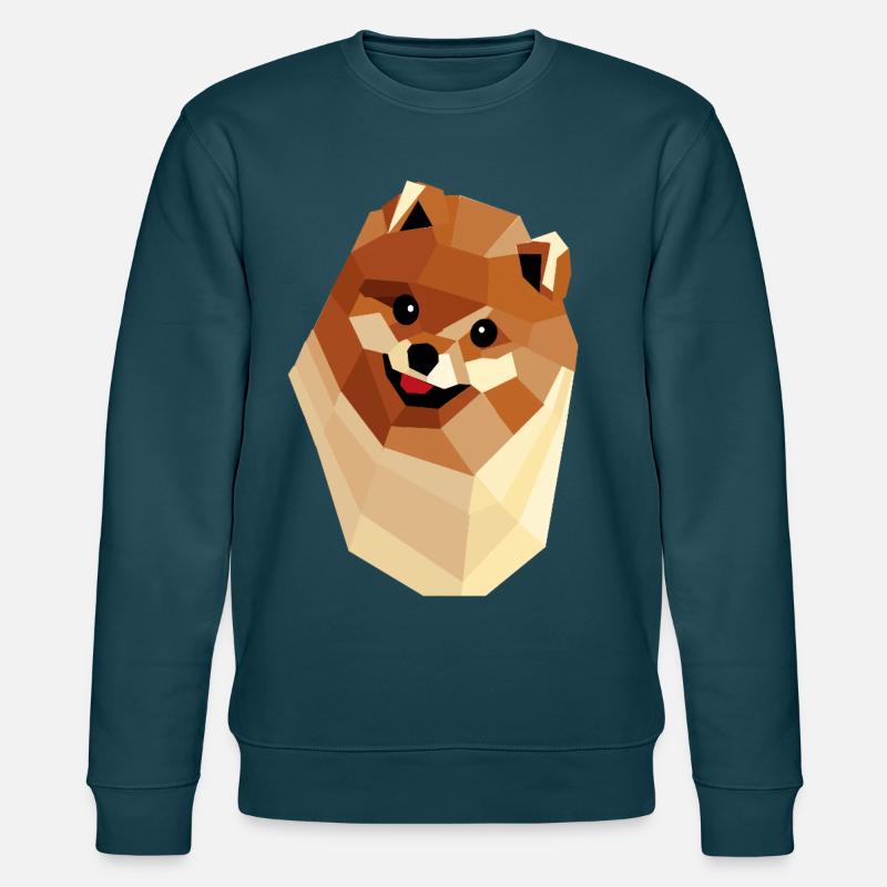 Pommerschen Low Poly — Geometrisches Porträt - Stanley/Stella Unisex Bio-Sweatshirt CHANGER  - Dunkles Petrol
