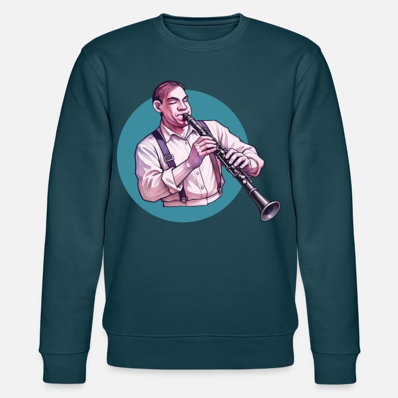 CLARINETIST #2 – Klang & Bild - Stanley/Stella Unisex Bio-Sweatshirt CHANGER  - Dunkles Petrol