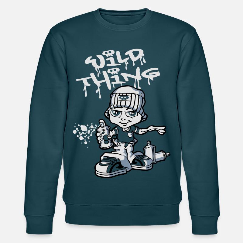 Graffiti boy and spray paint - Sweat bio CHANGER Stanley/Stella Unisexe - bleu pétrole foncé