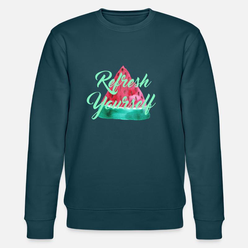 Wassermelone "Refresh Yourself" - Stanley/Stella Unisex Bio-Sweatshirt CHANGER  - Dunkles Petrol