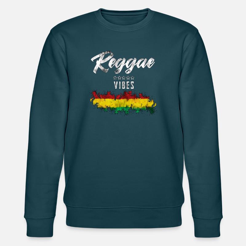 Reggae Vibes Noir Imprimé Cascade - Sweat bio CHANGER Stanley/Stella Unisexe - bleu pétrole foncé