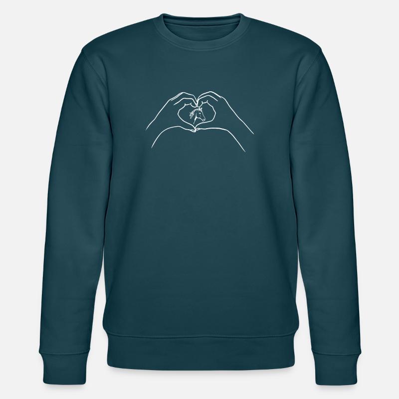 Amour de cheval en blanc - Sweat bio CHANGER Stanley/Stella Unisexe - bleu pétrole foncé