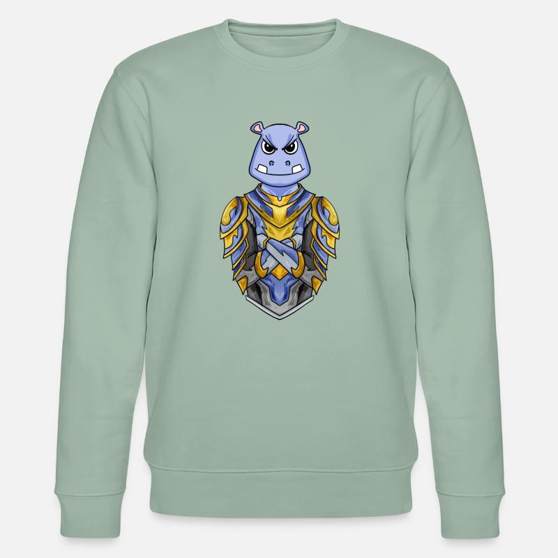 Ritter Nilpferd cool - Stanley/Stella Unisex Bio-Sweatshirt CHANGER  - Helles Graugrün
