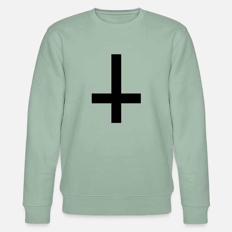 Kreuz Antichrist - Stanley/Stella Unisex Bio-Sweatshirt CHANGER  - Helles Graugrün