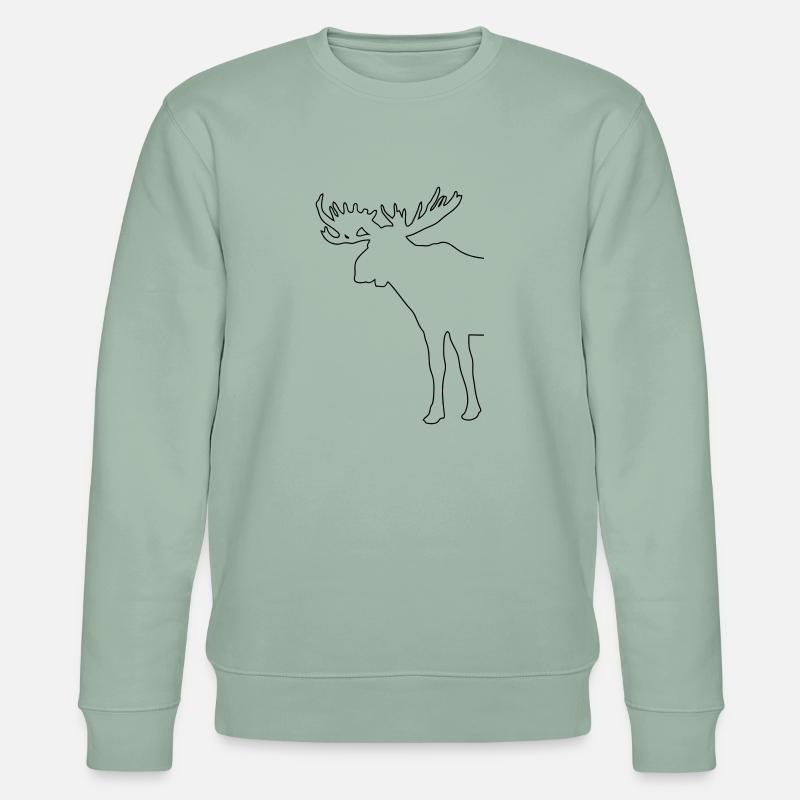 Elch - Moose - Stanley/Stella Unisex Bio-Sweatshirt CHANGER  - Helles Graugrün