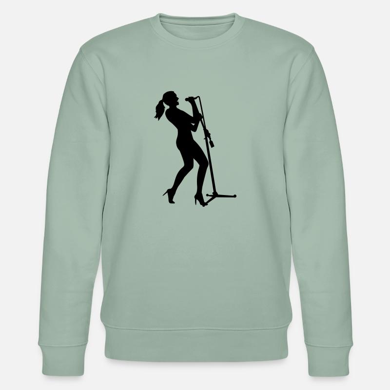 Sängerin - Stanley/Stella Unisex Bio-Sweatshirt CHANGER  - Helles Graugrün