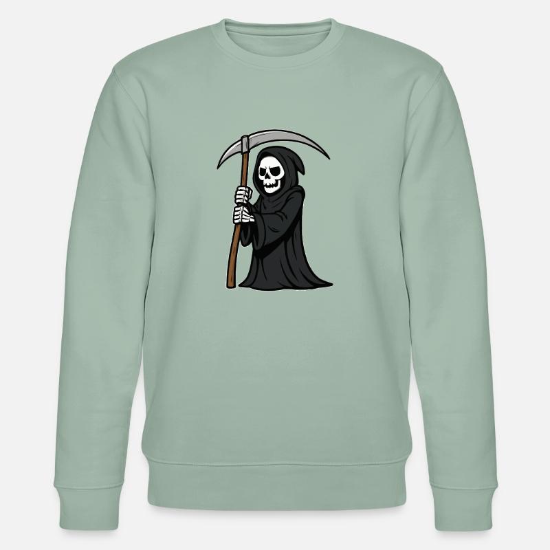 sensenmann comic - Stanley/Stella Unisex Bio-Sweatshirt CHANGER  - Helles Graugrün