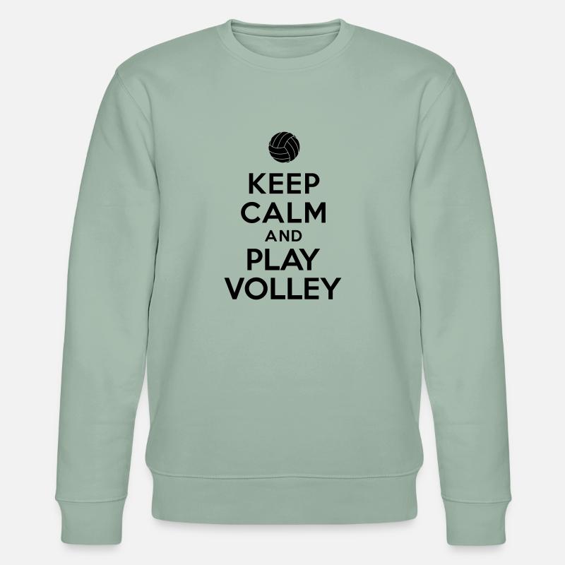 Keep calm and play Volley - Sweat bio CHANGER Stanley/Stella Unisexe - vert de gris clair