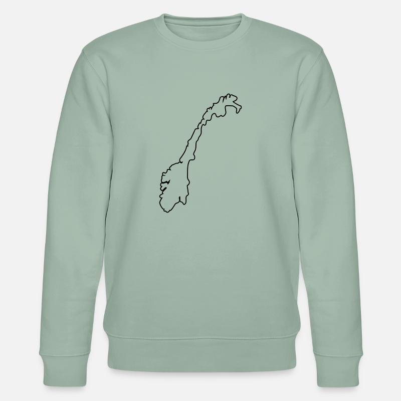 norway map silhouette - Stanley/Stella Unisex Bio-Sweatshirt CHANGER  - Helles Graugrün
