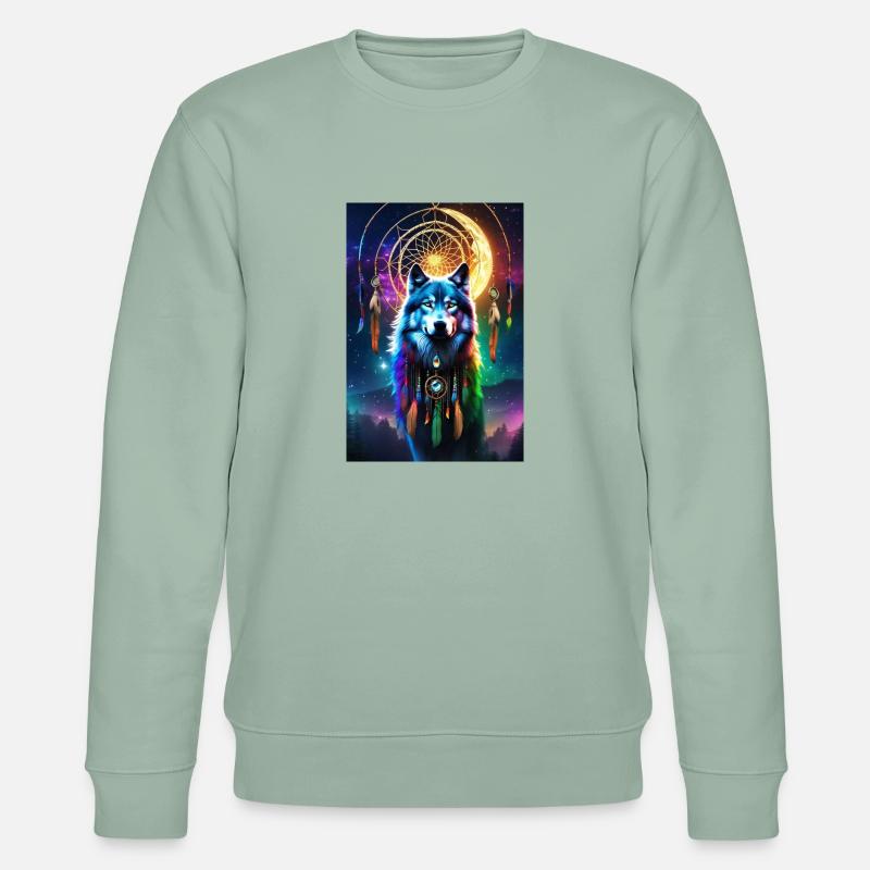 Wolf on your Side - Stanley/Stella Unisex Bio-Sweatshirt CHANGER  - Helles Graugrün