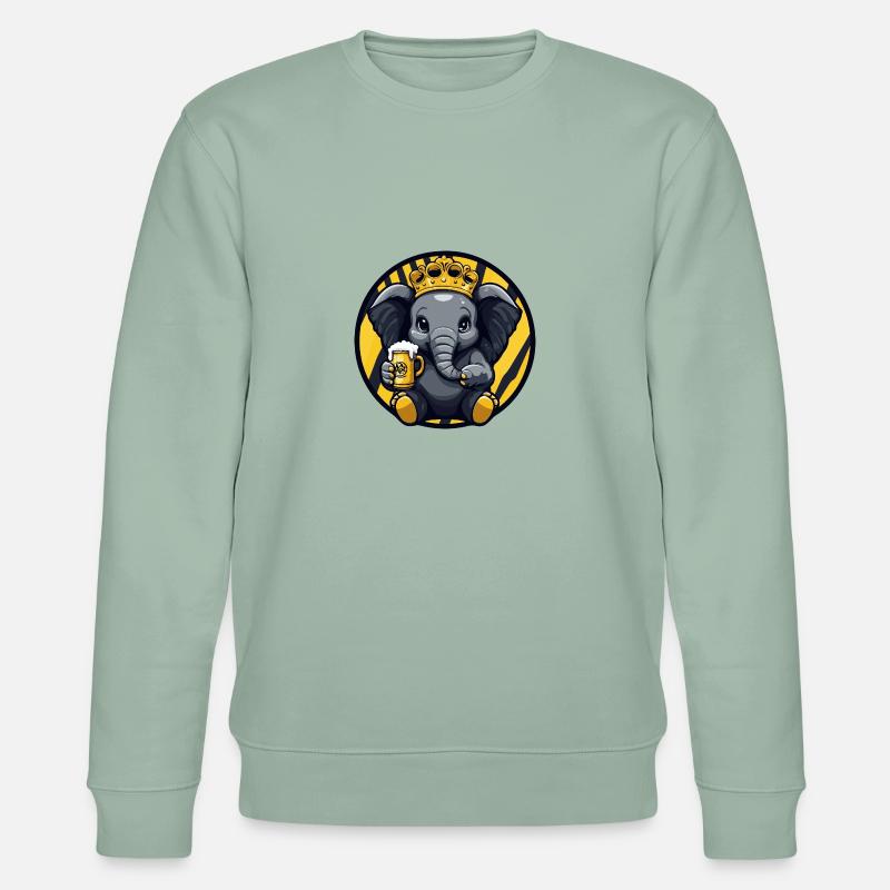 Elefant Bier - Stanley/Stella Unisex Bio-Sweatshirt CHANGER - Helles Graugrün