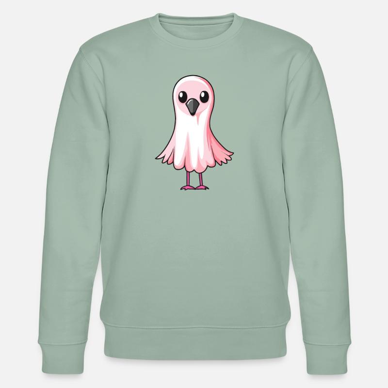Flamingo Halloween Comic Ghost - Stanley/Stella CHANGER Unisex Organic Sweatshirt - aloe