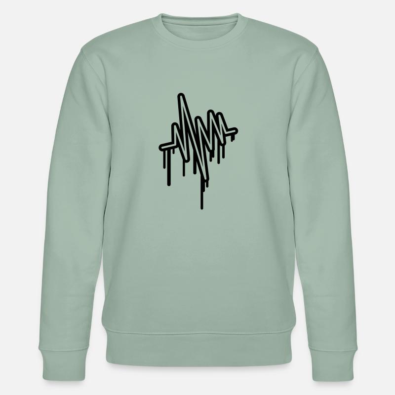 wave_pulse_grunge_u1 - Stanley/Stella Unisex Bio-Sweatshirt CHANGER  - Helles Graugrün